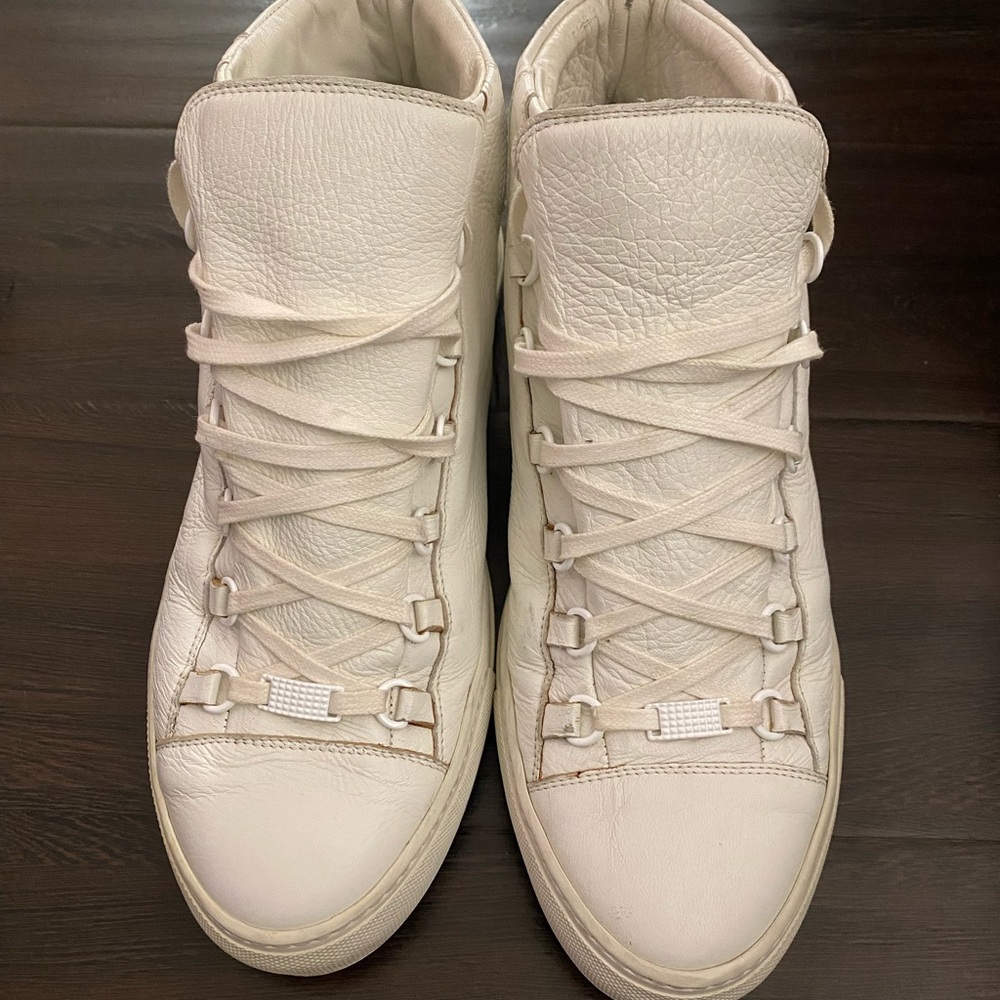 Balenciaga Arena leather White High-Top Sneakers